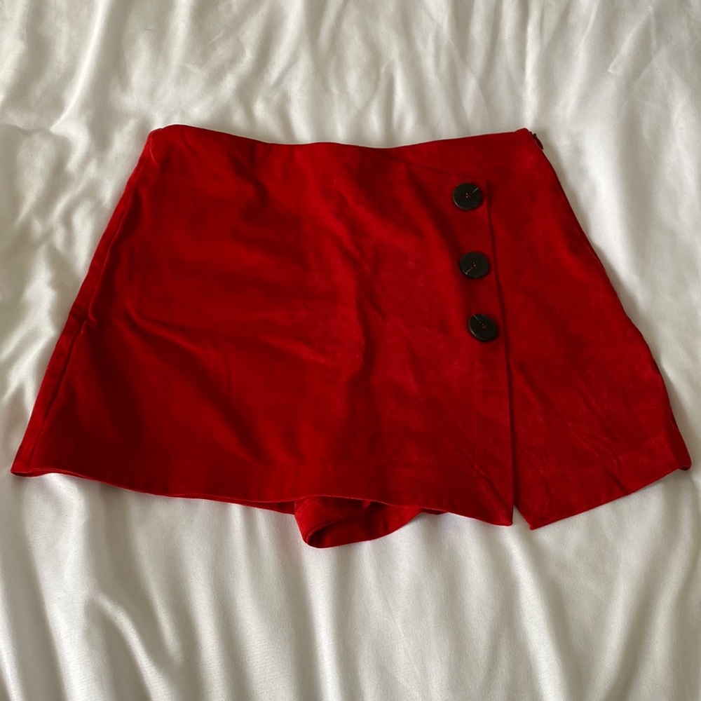 Zara Velvet red skort